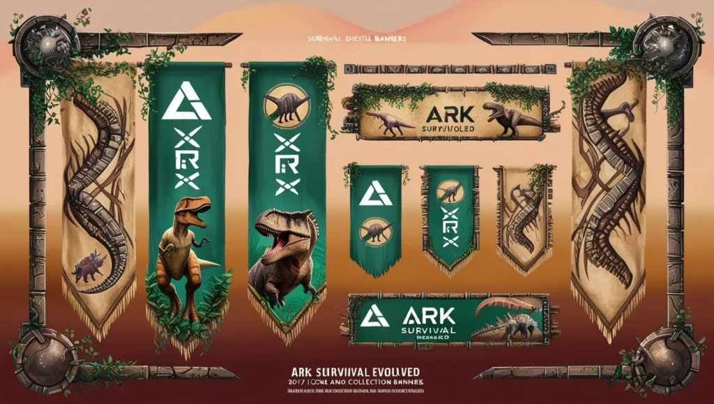 ark: survival evolved (2017) game icons banners